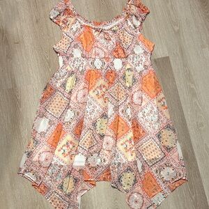 NWT No Boundaries Plus Size Sheer Floral Patchwork Smocked Waist Dress